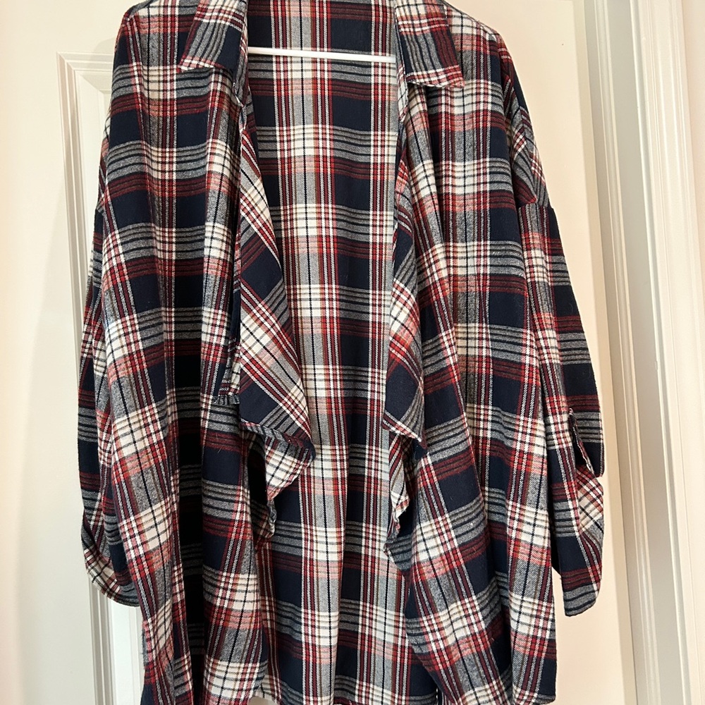 BloomChic Navy, Red & White Plaid Top